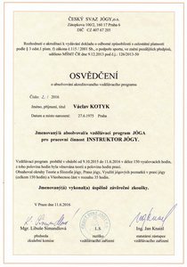 ČSJ - instruktor jógy II. třídy