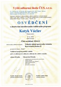 VOŠ - trenérská licence B